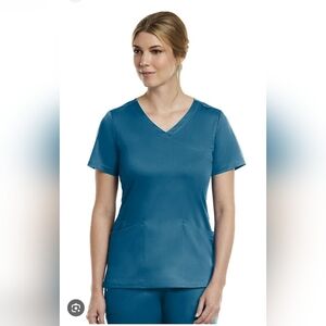 Matix Women’s V-Neck Short Sleeve Top in Teal Blue